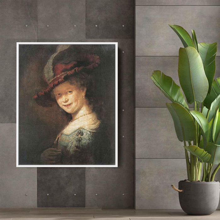 Portrait of the Young Saskia (1633) by Rembrandt - Canvas Artwork