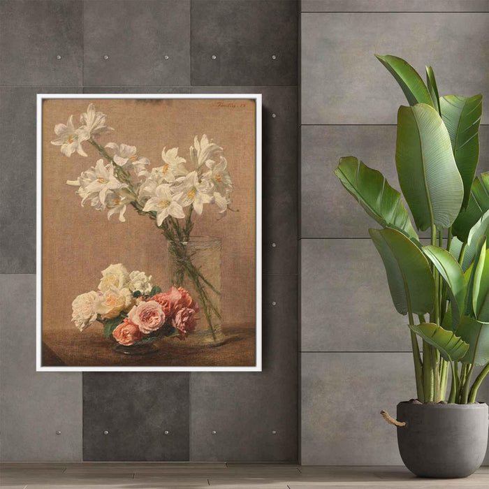 Roses and Lilies by Henri Fantin-Latour - Canvas Artwork