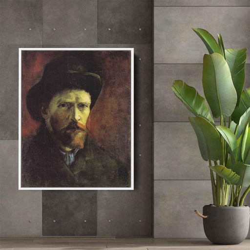 Self-Portrait with Dark Felt Hat (1886) by Vincent van Gogh - Canvas Artwork