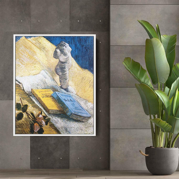 Still Life with Plaster Statuette, a Rose and Two Novels by Vincent van Gogh - Canvas Artwork