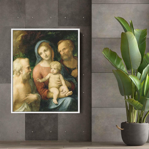 The Holy Family with Saint Jerome (1519) by Correggio - Canvas Artwork