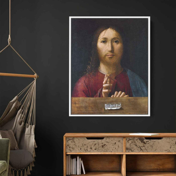 Christ Blessing (1465) by Antonello da Messina - Canvas Artwork