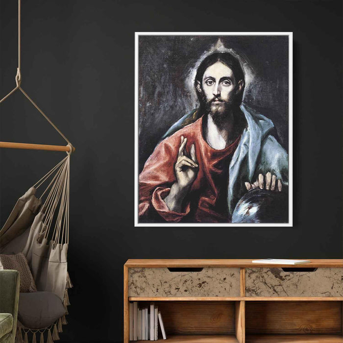 Christ blessing (The Saviour of the World) (1600) by El Greco - Canvas Artwork