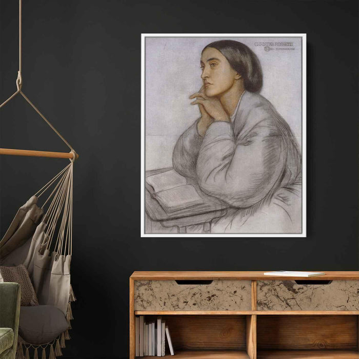 Christina Rossetti by Dante Gabriel Rossetti - Canvas Artwork