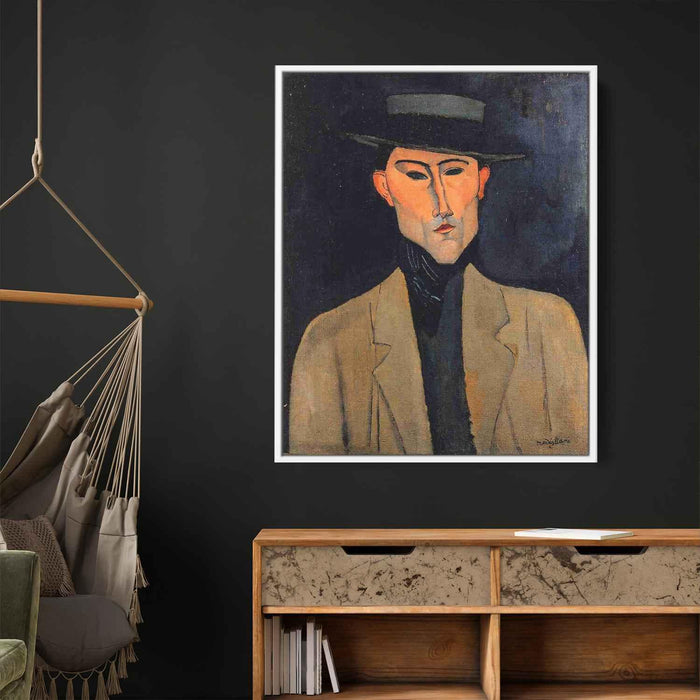 Portrait of a Man with Hat (Jose Pacheco ) (1915) by Amedeo Modigliani - Canvas Artwork