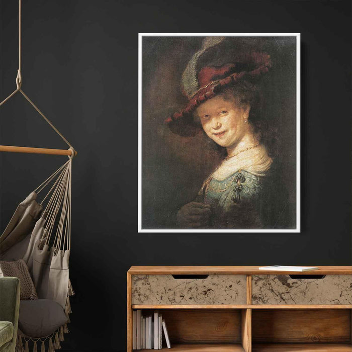 Portrait of the Young Saskia (1633) by Rembrandt - Canvas Artwork