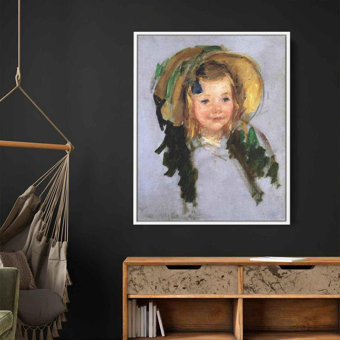 Sara in a Bonnet by Mary Cassatt - Canvas Artwork