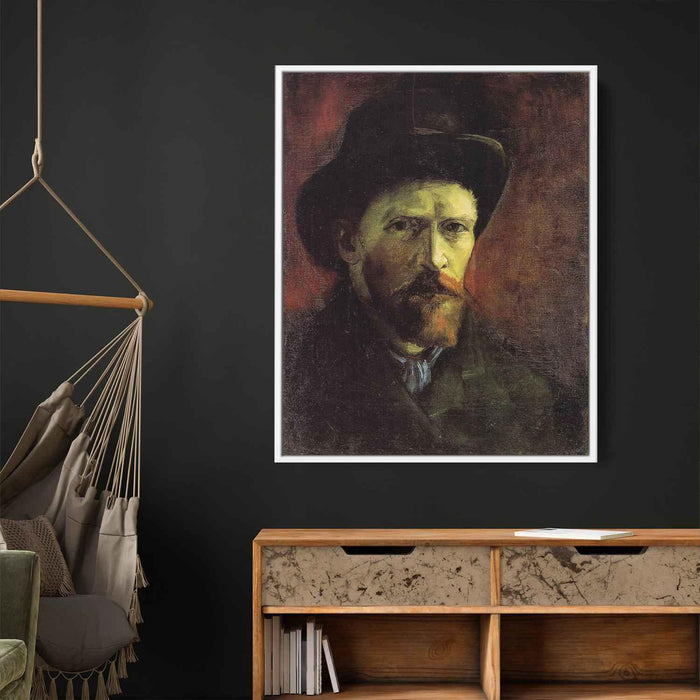 Self-Portrait with Dark Felt Hat (1886) by Vincent van Gogh - Canvas Artwork