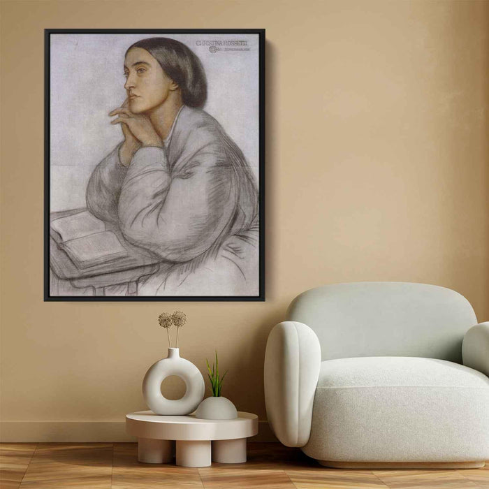 Christina Rossetti by Dante Gabriel Rossetti - Canvas Artwork