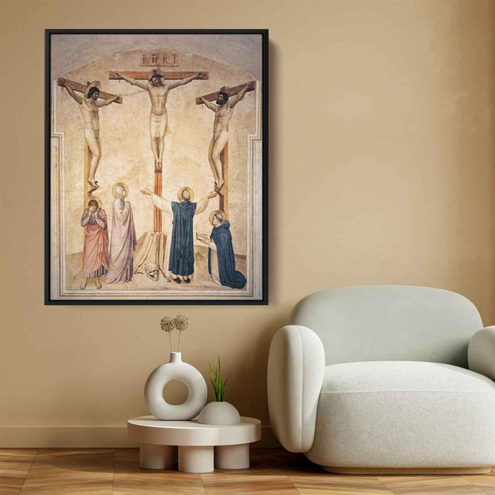 Crucifixion with Mourners and Sts. Dominic and Thomas Aquinas (1442) by Fra Angelico - Canvas Artwork