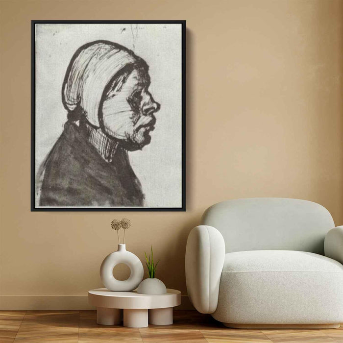 Peasant Woman, Head by Vincent van Gogh - Canvas Artwork