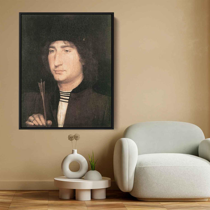 Portrait of a Man with an Arrow (1480) by Hans Memling - Canvas Artwork