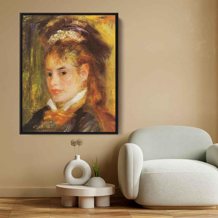 Portrait of a Young Woman (1876) by Pierre-Auguste Renoir - Canvas Artwork