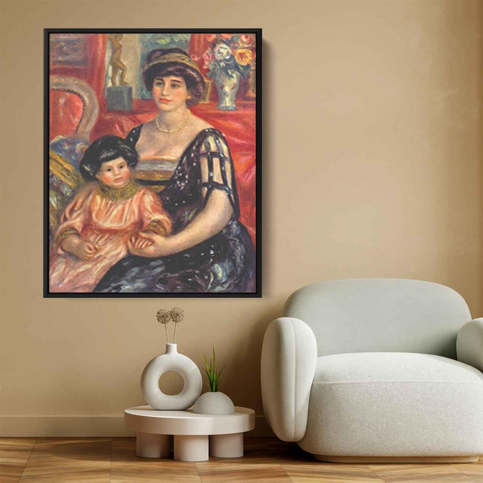 Portrait of Madame Duberville with Her Son Henri (1910) by Pierre-Auguste Renoir - Canvas Artwork