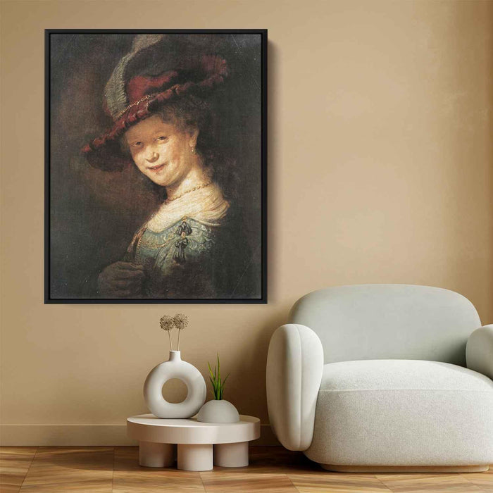 Portrait of the Young Saskia (1633) by Rembrandt - Canvas Artwork