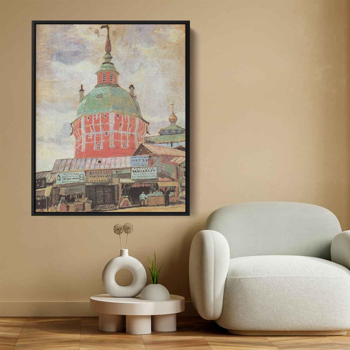 Red Tower of Troitse-Sergeevsky Lavra (1912) by Boris Kustodiev - Canvas Artwork