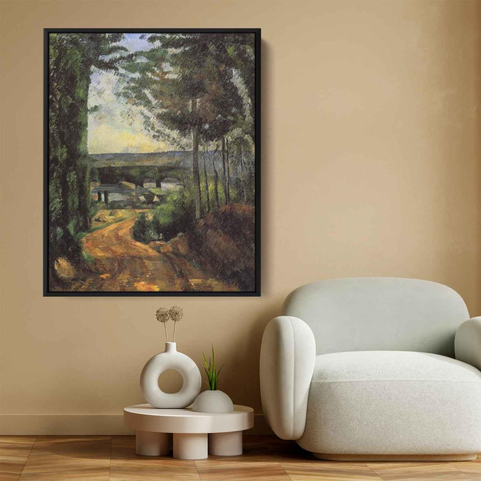 Road, Trees and Lake by Paul Cezanne - Canvas Artwork