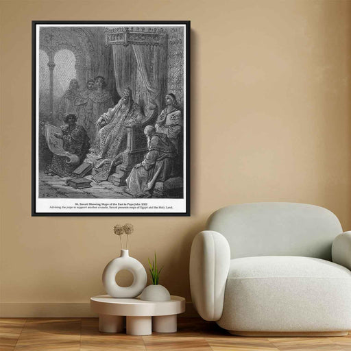 Sanuti Showing Maps of the East to Pope John XXII by Gustave Dore - Canvas Artwork