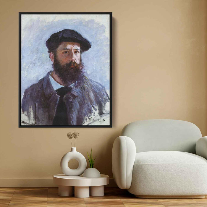 Self-Portrait with a Beret (1886) by Claude Monet - Canvas Artwork