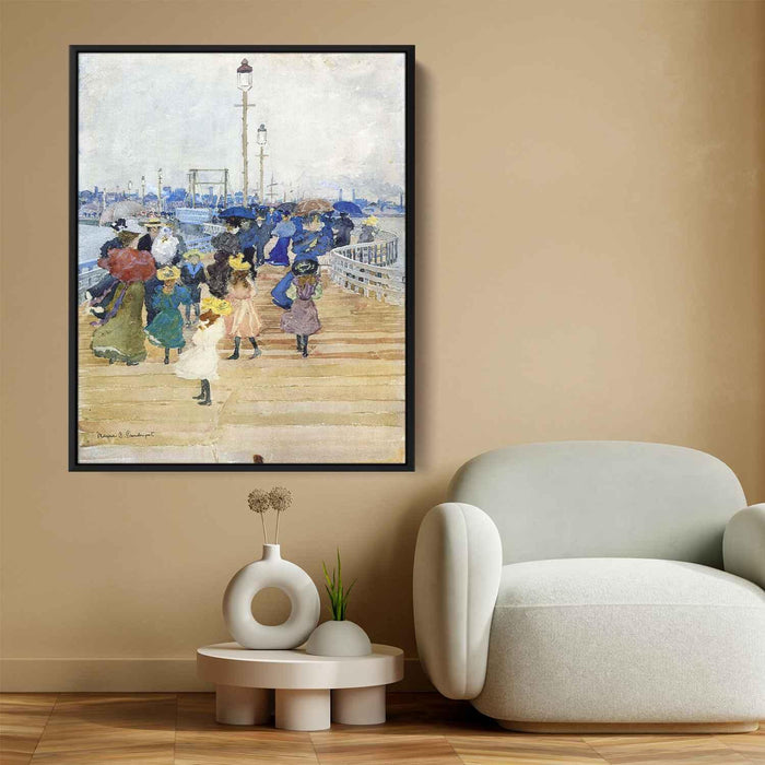 South Boston Pier (also known as Atlantic City Pier) (1896) by Maurice Prendergast - Canvas Artwork