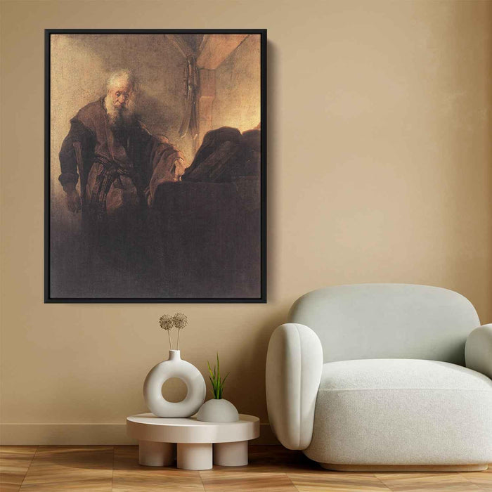 St. Paul at his Writing Desk (1630) by Rembrandt - Canvas Artwork