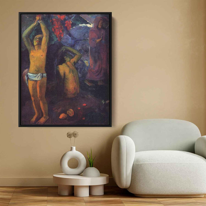 Tahitian Man with His Arms Raised (1897) by Paul Gauguin - Canvas Artwork