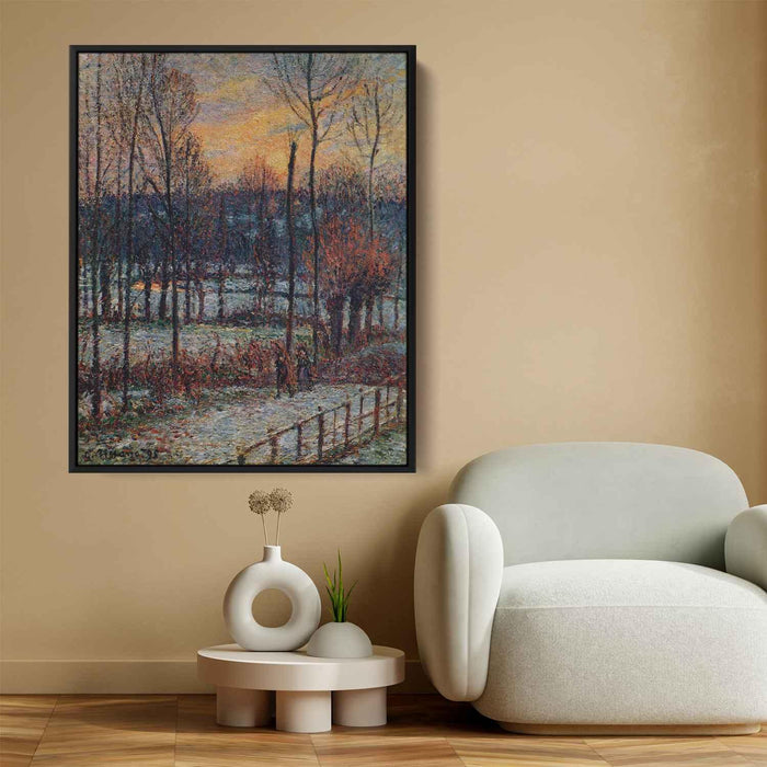 The Effect of Snow, Sunset, Eragny by Camille Pissarro - Canvas Artwork