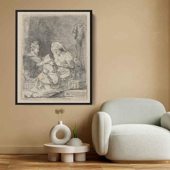 The holy family (1632) by Rembrandt - Canvas Artwork