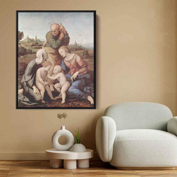 The Holy Family with Saints Elizabeth and John (1506) by Raphael - Canvas Artwork