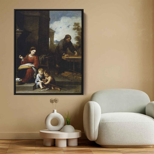 The Holy Family with the Infant St. John the Baptist (1670) by Bartolome Esteban Murillo - Canvas Artwork