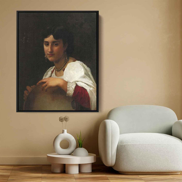 The Italian tambourine by William-Adolphe Bouguereau - Canvas Artwork