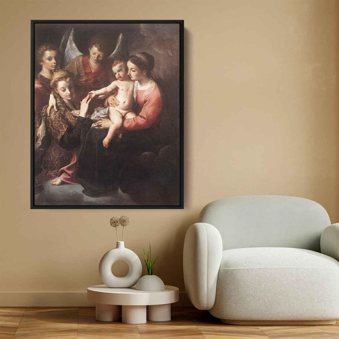 The Mystic Marriage of St Catherine (1587) by Annibale Carracci - Canvas Artwork