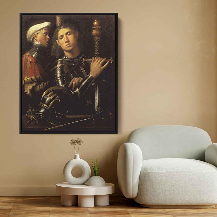 Warrior with Groom (1510) by Giorgione - Canvas Artwork