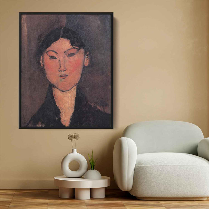 Woman's Head (Rosalia) (1915) by Amedeo Modigliani - Canvas Artwork