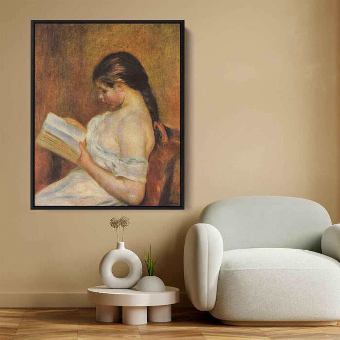 Young Girl Reading (1895) by Pierre-Auguste Renoir - Canvas Artwork