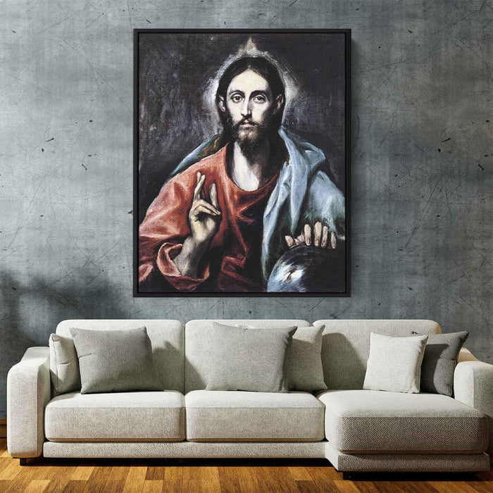 Christ blessing (The Saviour of the World) (1600) by El Greco - Canvas Artwork