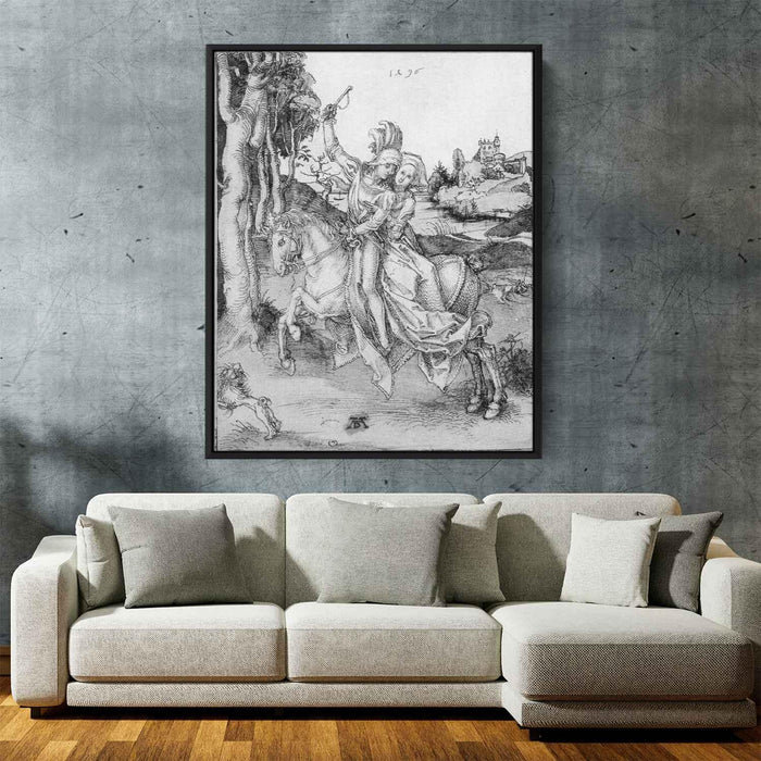 Couple on Horseback (1496) by Albrecht Durer - Canvas Artwork