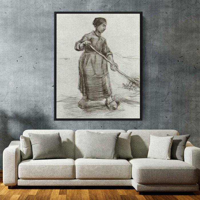 Peasant Woman, Pitching Wheat or Hay by Vincent van Gogh - Canvas Artwork