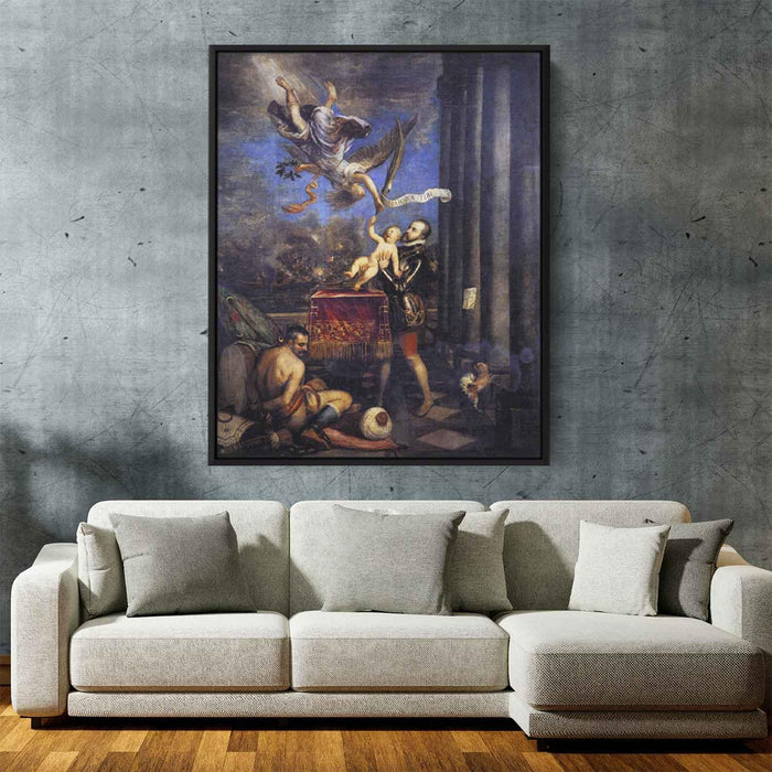 Philip II Offering Don Fernando to Victory (1570) by Titian - Canvas Artwork