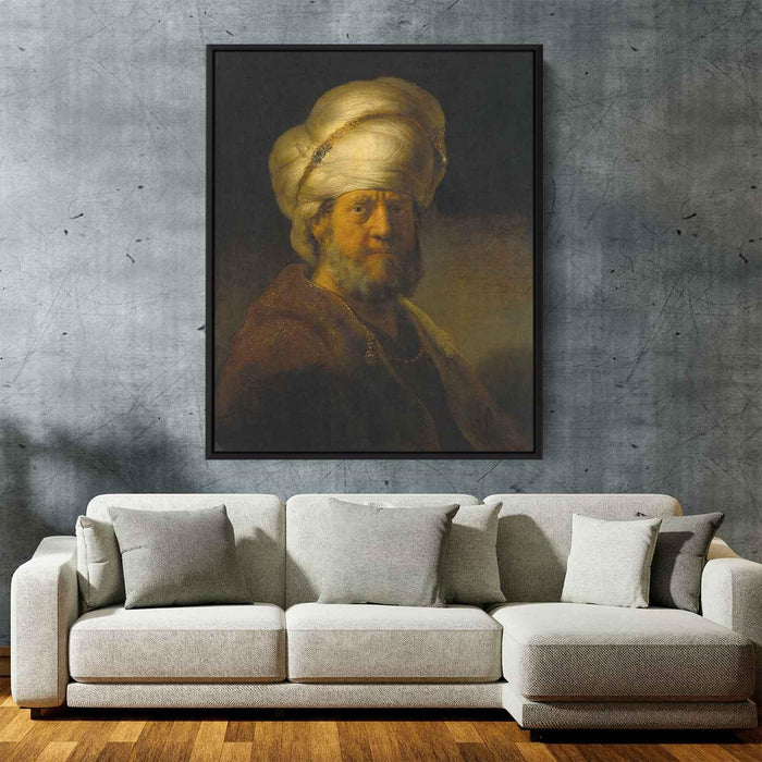 Portrait of a Man in Oriental Garment (1635) by Rembrandt - Canvas Artwork