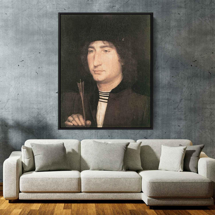Portrait of a Man with an Arrow (1480) by Hans Memling - Canvas Artwork