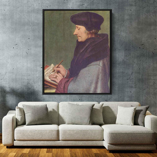 Portrait of Erasmus of Rotterdam Writing (1523) by Hans Holbein the Younger - Canvas Artwork