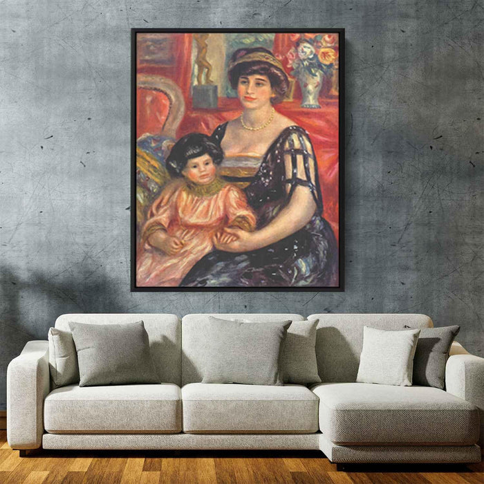 Portrait of Madame Duberville with Her Son Henri (1910) by Pierre-Auguste Renoir - Canvas Artwork