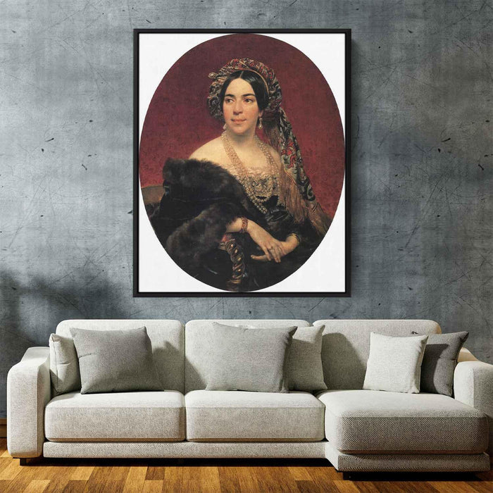 Portrait of Princess Z. A. Volkonskaya (1842) by Karl Bryullov - Canvas Artwork