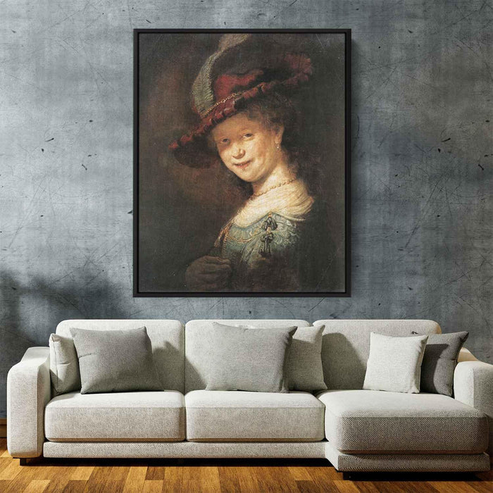 Portrait of the Young Saskia (1633) by Rembrandt - Canvas Artwork