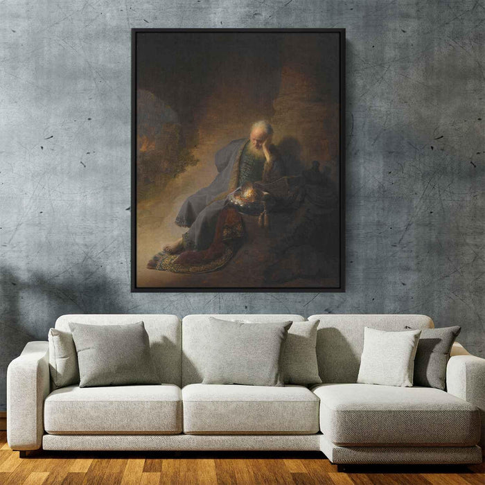 Jeremiah mourning over the Destruction of Jerusalem (1630) by Rembrandt - Canvas Artwork