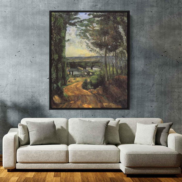 Road, Trees and Lake by Paul Cezanne - Canvas Artwork