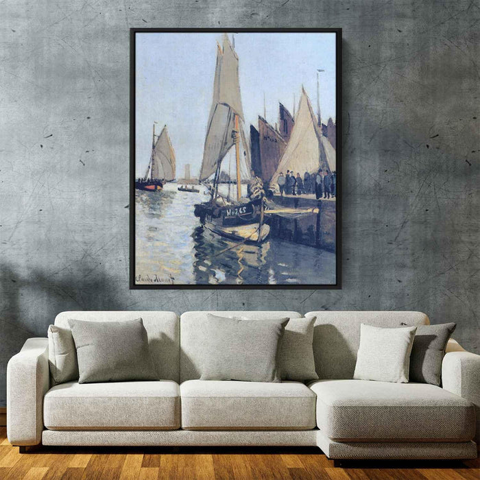 Sailing Boats at Honfleur (1866) by Claude Monet - Canvas Artwork