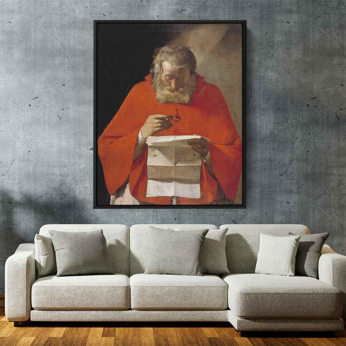 Saint Jerome reading a letter (1629) by Georges de la Tour - Canvas Artwork