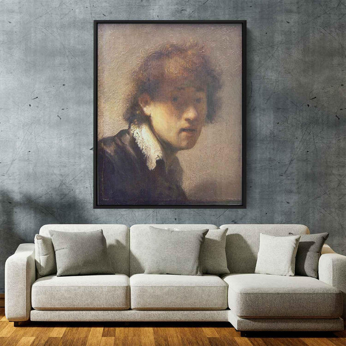 Self-portrait at an early age (1629) by Rembrandt - Canvas Artwork